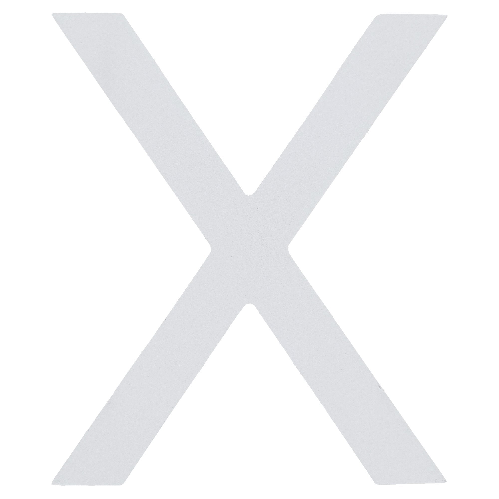 Arial Font White Painted MDF Wood Letter X (6 Inches) in White color
