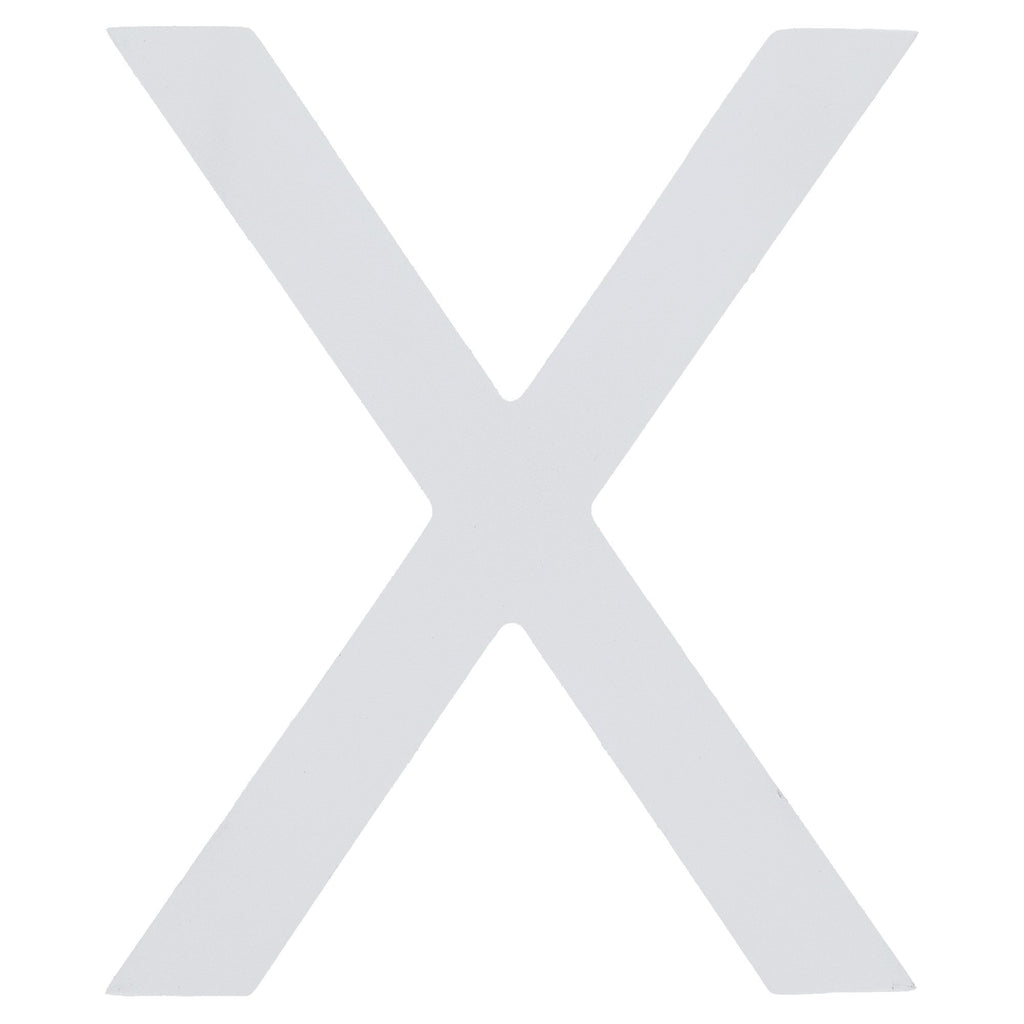 Arial Font White Painted MDF Wood Letter X (6 Inches) in White color,  shape