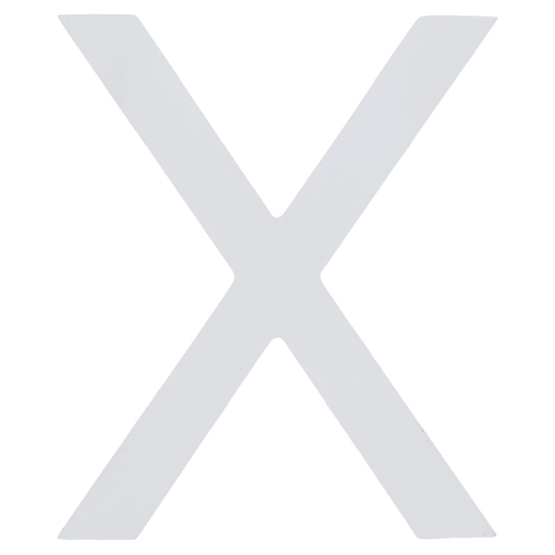 Arial Font White Painted MDF Wood Letter X (6 Inches) in White color,  shape