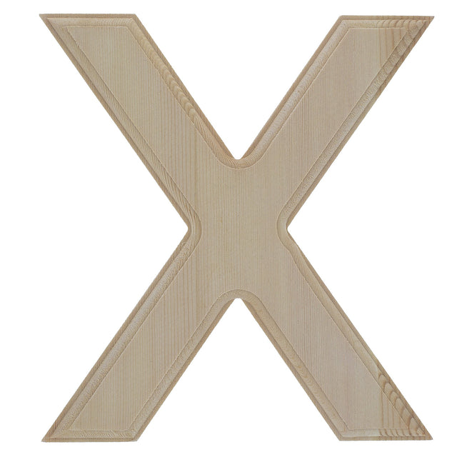 Unfinished Wooden Arial Font Letter X (6.25 Inches) in Beige color,  shape