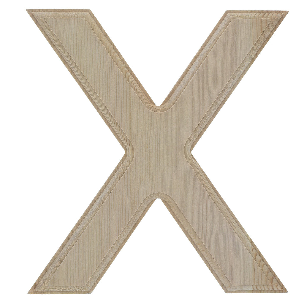 Unfinished Wooden Arial Font Letter X (6.25 Inches) in Beige color