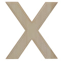 Unfinished Wooden Arial Font Letter X (6.25 Inches) in Beige color