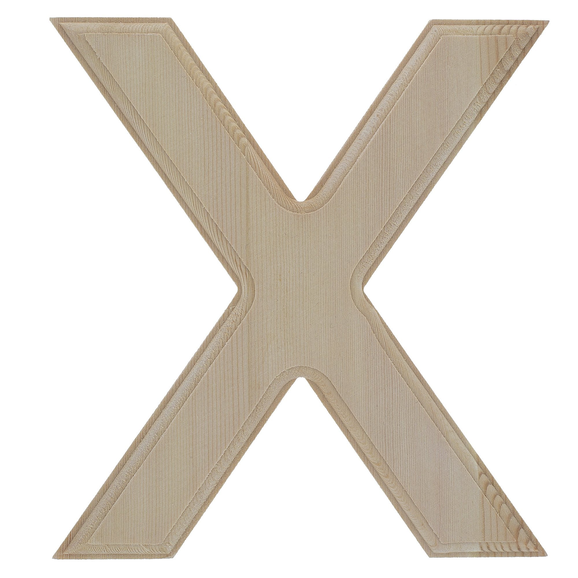 Unfinished Wooden Arial Font Letter X (6.25 Inches) in Beige color