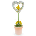 Easter Chick Egg Topiary Wreath Pot Tabletop Spring Decor 12.5 Inches Tall in Multi color