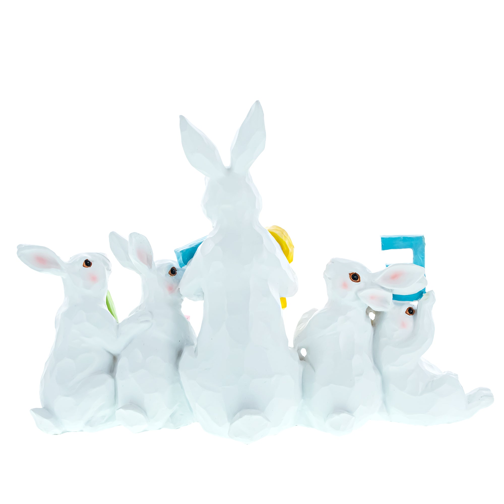 Shop White Bunnies Holding EASTER Letters Figurine 12 Inches. Buy Easter Figurines Bunnies Multi   for Sale by Online Gift Shop BestPysanky Easter Bunny figurine decoration