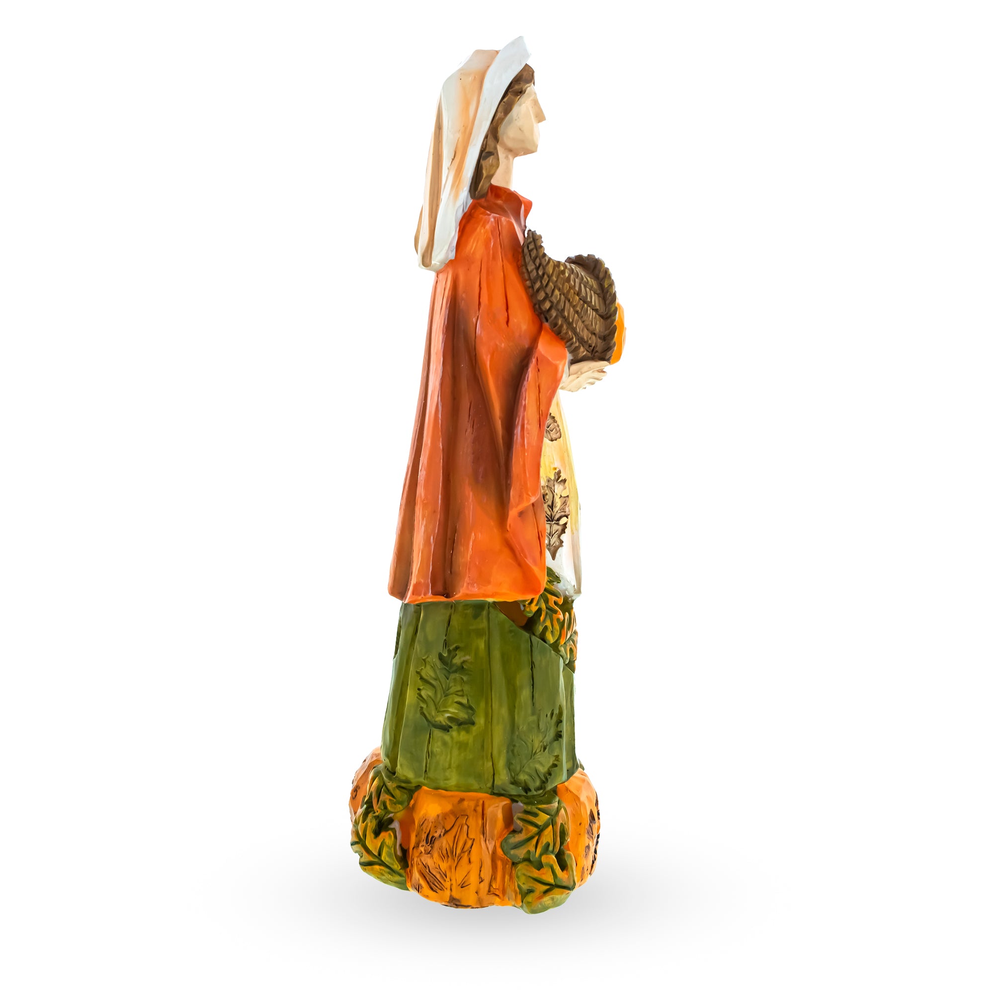 Shop Pilgrim Woman Holding Horn of Plenty Cornucopia Thanksgiving Figurine. Buy Thanksgiving > Figurines Multi