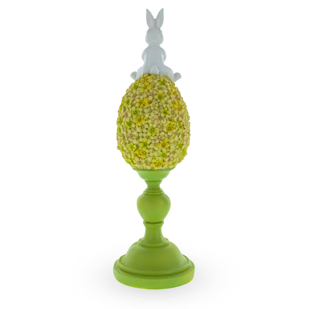 Shop Bunny Perched Atop Floral Easter Egg Figurine. Buy Easter Figurines Bunnies Multi   for Sale by Online Gift Shop BestPysanky Easter Bunny figurine decoration