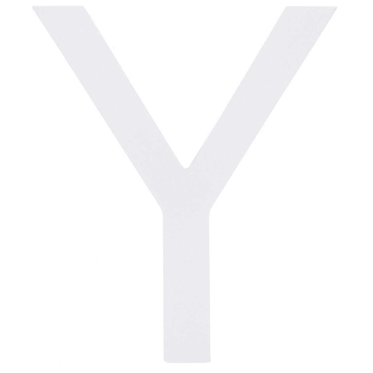 Arial Font White Painted MDF Wood Letter Y (6 Inches) in White color,  shape