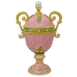 Pewter Pink Amphora Enameled Royal Inspired Imperial Metal Easter Egg Figurine 5.5 Inches in Pink color Oval