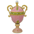 Pink Amphora Enameled Royal Inspired Imperial Metal Easter Egg Figurine 5.5 Inches in Pink color Oval