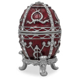 1895 Rosebud Royal Imperial Metal Easter Egg 2.5 Inches in Red color, Oval shape