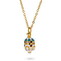 Horseshoe Brass Royal Egg Pendant Necklace in White color Oval