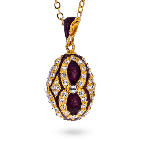 Purple Royal Egg Pendant Necklace , dimensions in inches: 20 x 20 x 0.6