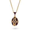 Purple Royal Egg Pendant Necklace in Purple color, Oval shape