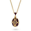 Purple Royal Egg Pendant Necklace in Purple color, Oval shape