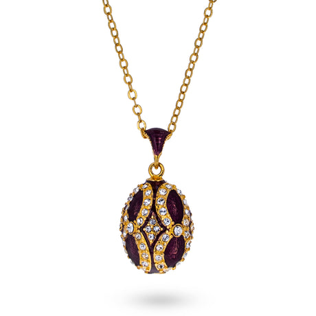 Purple Royal Egg Pendant Necklace in Purple color Oval