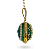 Green Brass 50 Crystals Triptych Icons Royal Egg Pendant Necklace ,dimensions in inches: 1.02 x 20 x 0.6
