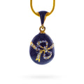Crystal Bow Egg Pendant Necklace in Multi color Oval