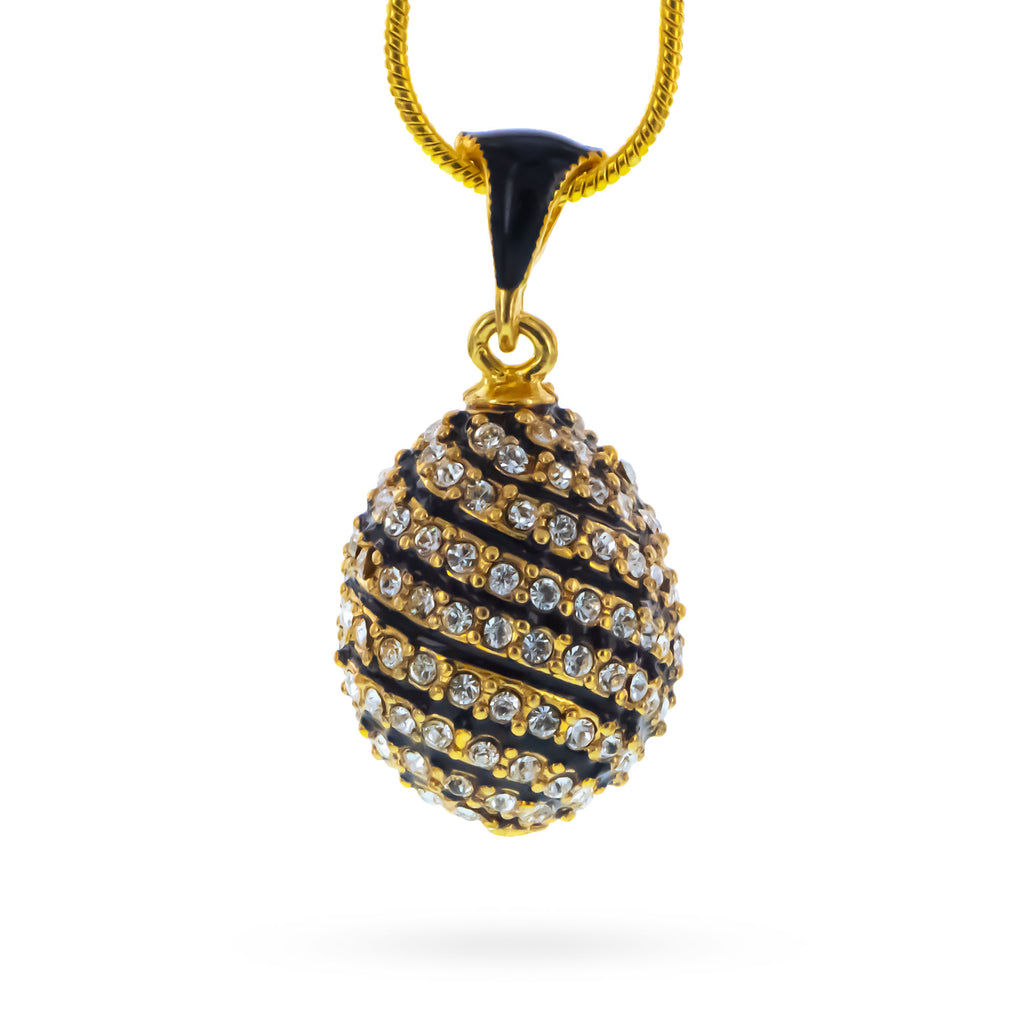 Crystal Spire Royal Imperial Egg Pendant Necklace in Multi color Oval