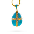 Turquoise Crystal Cross Royal Egg Pendant Necklace in Multi color Oval