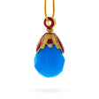 Royal Blue Raindrop Crystal Egg Pendant Necklace in Blue color Oval