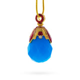 Royal Blue Raindrop Crystal Egg Pendant Necklace in Blue color Oval