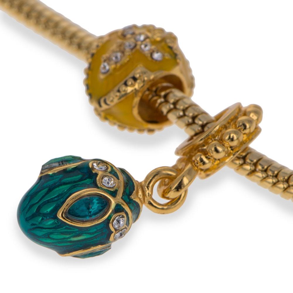BestPysanky online gift shop sells Faberge jewelry Russian Easter egg bracelet necklace charm locket jeweled enameled crystals Swarovski