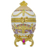 1903 Bonbonniere Royal Imperial Metal Easter Egg in White color, Oval shape