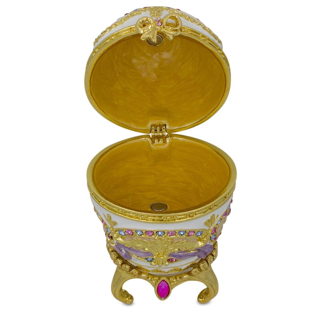 1903 Bonbonniere Royal Imperial Metal Easter EggCzech Republic , dimensions in inches: 4.33 x 5.72 x 5.01