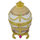 Shop 1903 Bonbonniere Royal Imperial Metal Easter Egg. Buy Royal Royal Eggs Imperial White Oval  for Sale by Online Gift Shop BestPysanky Faberge replicas Imperial royal collectible Easter egg decorative Russian inspired style jewelry trinket box bejeweled jeweled enameled decoration figurine collection house music box crystal value for sale real
