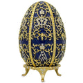 1895 Twelve Monograms Royal Imperial Metal Easter Egg in Blue color Oval