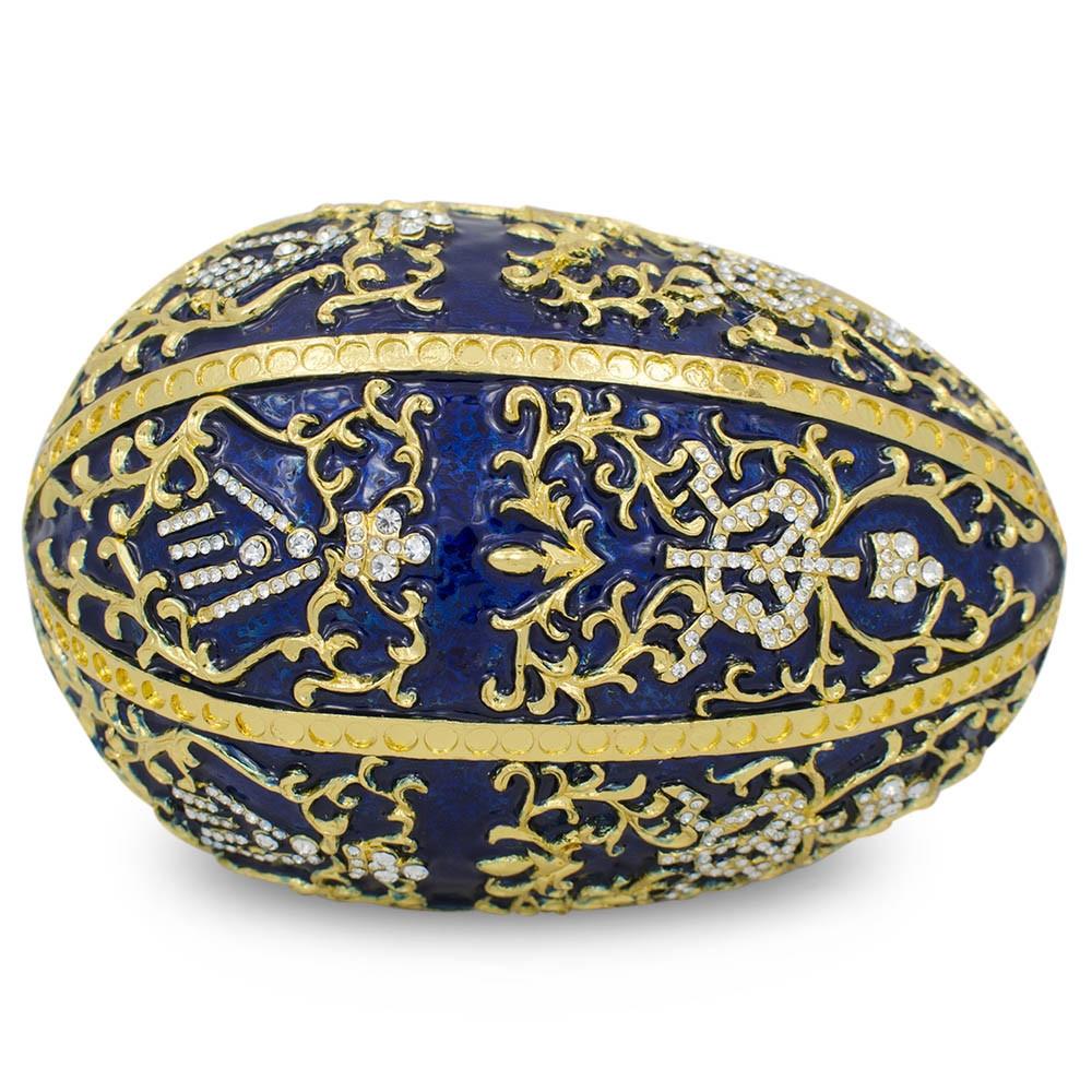 1895 Twelve Monograms Royal Imperial Metal Easter EggCzech Republic , dimensions in inches: 5 x 4.5 x