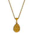 Yellow Trellis Royal Egg Pendant Necklace 20 Inches in Yellow color, Oval shape