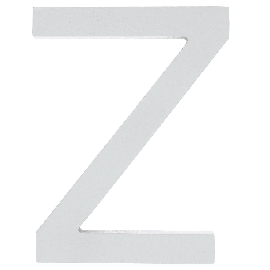 Arial Font White Painted MDF Wood Letter Z (6 Inches) in White color