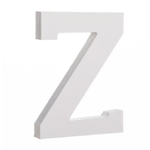 Courier Font White Color Wooden Letter Z (6 Inches) in White color,  shape