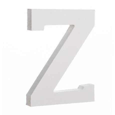 Courier Font White Color Wooden Letter Z (6 Inches) in White color