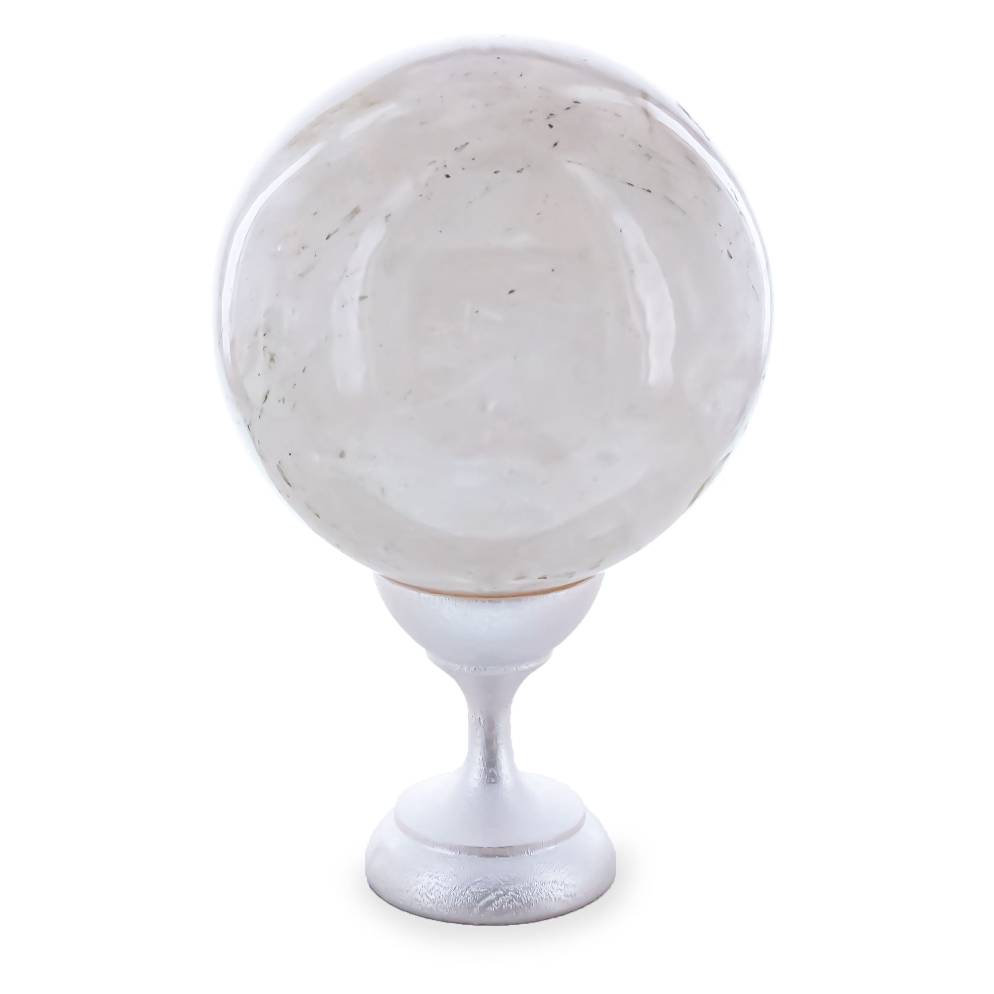 White Quartz Polished Stone Sphere in Multi color Round