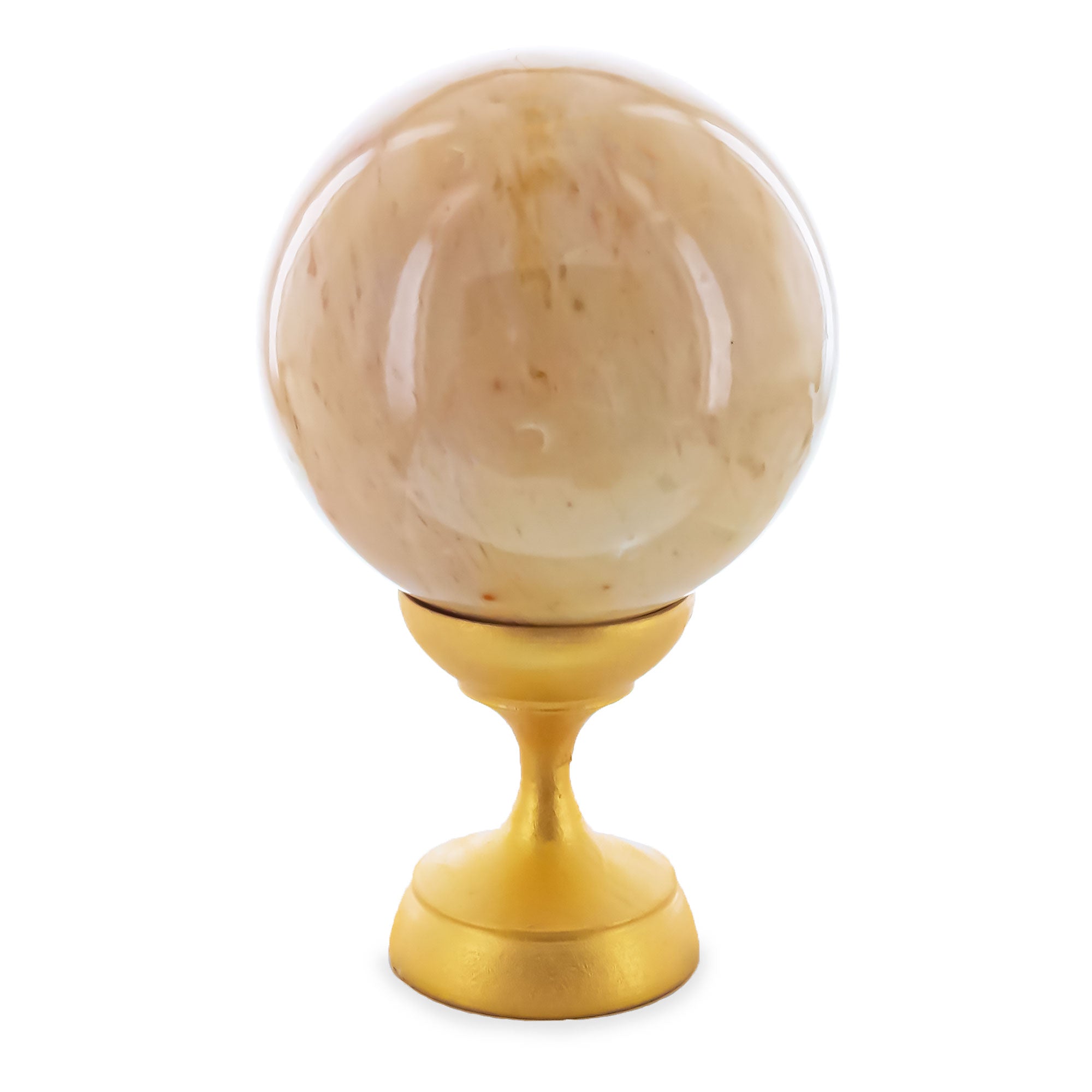Yellow Polished Marble Stone Sphere in Yellow color Round