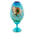 Royal Horse Wooden Easter Egg in Multi color Oval