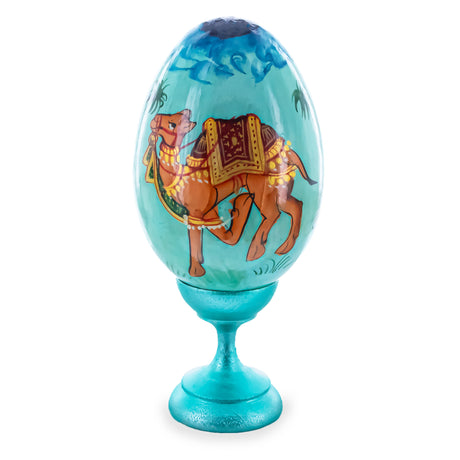 Royal Camel Wooden Easter Egg in Multi color Oval