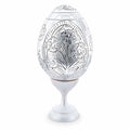 Hand Embossed Flowers Metal Easter Egg in Multi color Oval