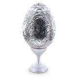 Hand Embossed Flowers Metal Easter Egg in Multi color Oval