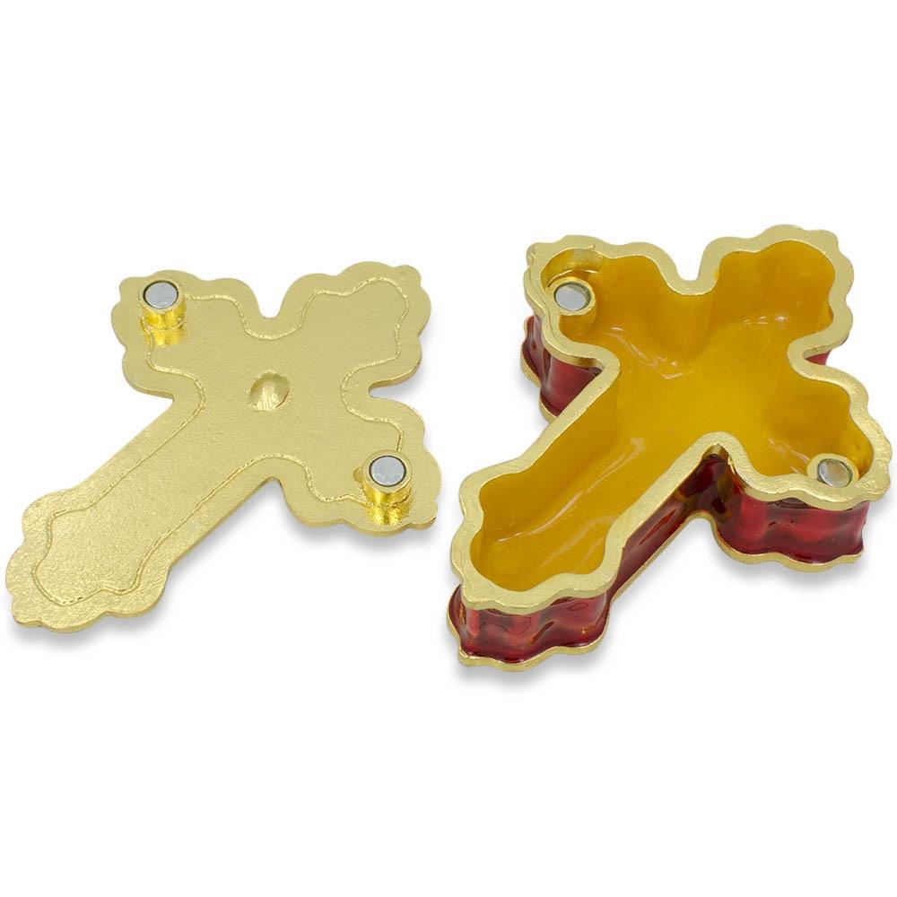 Jeweled Cross Rosary Keepsake Box 3.25 InchesCzech Republic , dimensions in inches: 3.25 x 2.5 x 0.75