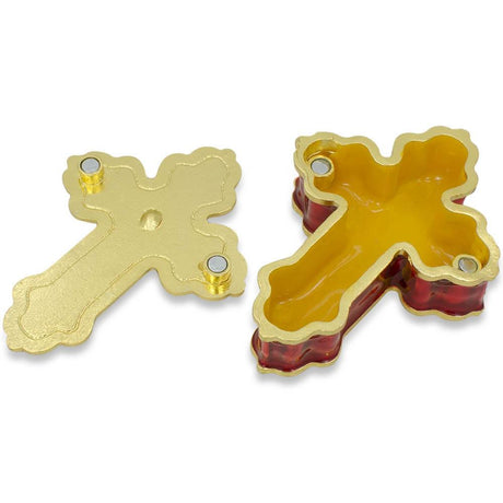 Jeweled Cross Rosary Keepsake Box 3.25 Inches , dimensions in inches: 3.25 x 2.5 x 0.75