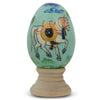 Wood Royal Horse Wooden Easter Egg in Multi color Oval