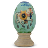 Royal Horse Wooden Easter Egg in Multi color, Oval shape