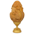 Hand Carved Bunny Wooden Easter Egg in Multi color Oval