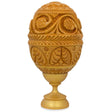 Hand Carved Grape Vines Wooden Easter Egg in Multi color Oval