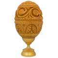 Hand Carved Grape Vines Wooden Easter Egg in Multi color Oval