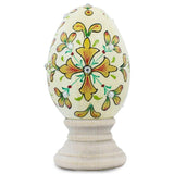 Jeweled Embossed Flowers Wooden Easter Egg in Multi color, Oval shape
